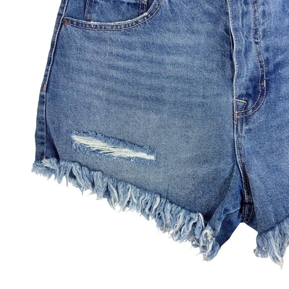Tgla Denim Shorts Womens Size 30 High-Waisted Frayed Hem Casual Style - Picture 5 of 11